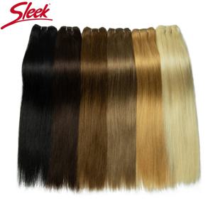 여성용 매끄러운 인모 번들 4개 #   갈색 인모 헤어 익스텐션, 염색된 인모, 613 블론드 브라질리언 헤어