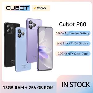 Cubot 글로벌 버전 안드로이드 스마트폰 P80, 안드로이드 13 폰, 8GB RAM, 256GB/512GB ROM, NFC, 6.583인치 대형 화면, 48MP 카메라