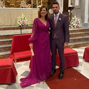 맞춤형 자홍색 웨딩 게스트 드레스 여성용 긴 소매 V넥 신부 어머니 드레스 컬럼 여성 이브닝 가운