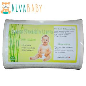 알바베이비 대나무 레이온 기저귀 라이너 1롤, 일회용 대나무 기저귀 라이너 팩, 롤당 100매, 시트당 30x18cm