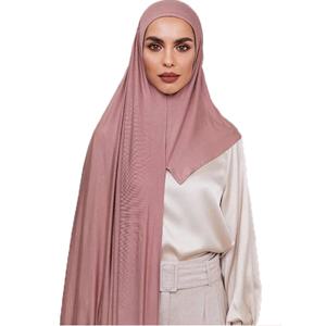 최신 부드러운 코튼 저지 더블 루프 인스턴트 Hijab 이슬람 Headwrap 이슬람 Headscarf 스카프