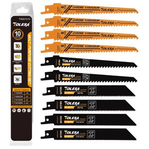 TOLESA 10PCS 목재 가지 치기 용 왕복 톱 블레이드 금속 절단 용 PVC 절단 창문 철거 용 Sawzall 블레이드
