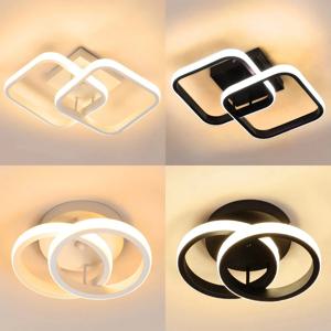 LED 통로 천장 조명 현대 샹들리에 3 색 램프 침실 조명 표면 설치 다이닝 룸을위한 미니멀리스트 램프