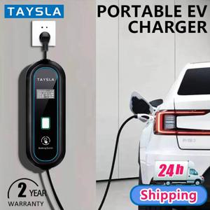 TAYSLA EV 충전기 유형 2 IEC62196-2 휴대용 EVSE 충전 케이블 16A 3.5KW EV 충전 스테이션 Wallbox 전기 자동차 용 EU 플러그