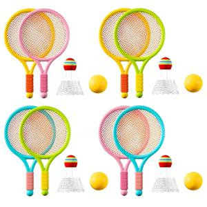 어린이 경량 배드민턴 라켓 세트, 어린이 테니스 배드민턴 장난감, 가족 게임용 공 포함