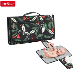 INSULAR 아기 기저귀 교환 패드 유아용 기저귀 쿠션 매트리스 매트 여행용 접이식 빨 수있는 방수 재사용 가능한 야외 3 레이어