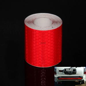 5CM * 3M 빨간색 반사 자동차 스티커 방수 강력한 자체 접착 안전 경고 테이프 반사판 트럭 용 눈에 띄는 스트립