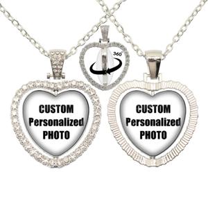 개인화 된 사용자 정의 더블 사이드 하트 모양 목걸이 사진 엄마 아빠 아기 부모 한쪽 하트 목걸이 가족 기념일 선물