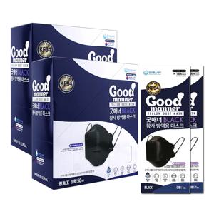 국내생산 굿매너 KF94 마스크 대형 화이트/블랙 100매 (1매입 포장)