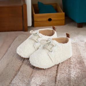 신생아 유아 아기 소년 소녀 양털 부츠 양말에 머물 부드러운 신발 미끄럼 방지 겨울 따뜻한 크리스마스 슬리퍼