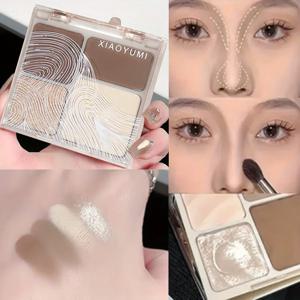 천연 입체 페이스 파우더 팔레트 매트 브론저 컨투어 쉐이딩 다기능 형광펜 화장품 블러쉬 선물