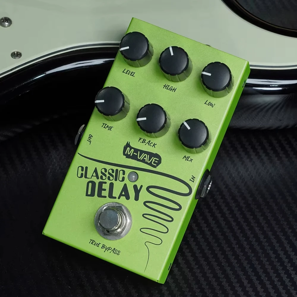 M-VAVE 클래식 딜레이 기타 이펙트 페달, 클래식 600ms 딜레이 트루 바이패스 스톰프박스 (일렉트릭 기타/베이스용)