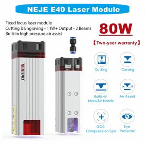 NEJE E40 고정 초점 듀얼 빔 다이오드 레이저 모듈, 금속 조각용, 전문 목재 절단 도구, 80W