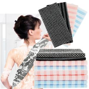 일본 각질 제거 샤워 백 타올 브러시, 욕실 뷰티 스킨 바디 백 스크러버, 빠른 건조, 4 개