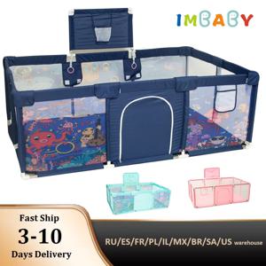 IMBABY 아기 놀이터 대형 아기 놀이펜 기계, 세척 가능 아기 활동 울타리 볼 풀 게임 놀이펜, 어린이 안전 베리용