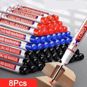 8 개/대 20mm 깊은 구멍 긴 펜촉 헤드 마커 금속 천공 펜 방수 욕실 목공 장식 다목적