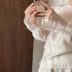 여성 여름 신상 루즈핏 캐주얼 자외선 차단 셔츠 통기성 아우터 에어컨 탑 패션 센세이션