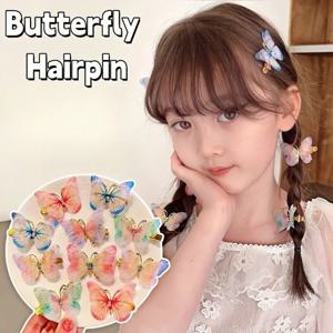 2/6Pcs 다채로운 나비 머리핀 소녀 헤어 클립 바레트 여성 달콤한 머리 장식 무지개 머리 장식 패션 헤어 액세서리