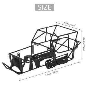 WPL C14 C24 C24-1 1/16 RC 자동차 업그레이드 부품, 검정색 용 새로운 전체 튜브 프레임 금속 섀시 금속 바디 롤 케이지