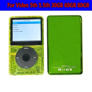 아이팟 비디오 5세대/5.5세대 30GB 60GB 80GB용 클리어 레드/클리어 그린 비디오 전면 하우징 케이스 커버, 레드 그린 후면 커버