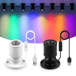 표면 장착 미니 USB 5V 1W LED 스포트 라이트 회전식 천장 조명 쥬얼리 쇼케이스 카운터 옷장 캐비닛 선반 스포트라이트