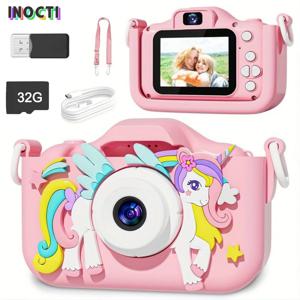 어린이 디지털 카메라 유아용 카메라 유니콘 시리즈, 3 4 5 6 7세 여아 생일&크리스마스 선물 장난감, 학용품