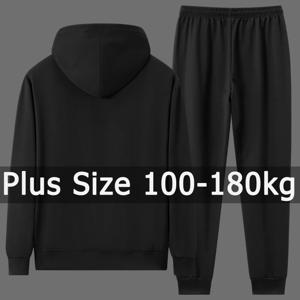 남성 후드티 세트 플러스 사이즈 6XL 7XL 100-180kg 100% 면 가을 겨울 긴팔 스포츠 슈트 큰 사이즈 남성 의류
