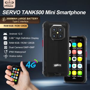IP68 방수 미니 스마트폰 4G 네트워크 6GB+128GB 안드로이드 소형 휴대폰 13MP 카메라 3.88인치 디스플레이 러기드폰 얼굴 인식 잠금 해제