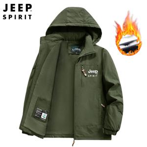 Jeep Spirit 남성 의류 자켓 가을 겨울 두꺼운 겉옷 방풍 따뜻함 야외 캐주얼 양털