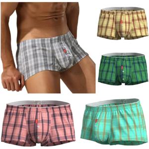 SEOBEAN 남성용 코튼 체크 무늬 트랙 슈트 반바지 프론트 오픈 파자마 루즈 피트 남성 편안한 통기성 여름 의류