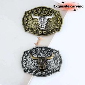 유럽 및 미국 스타일 빈티지 아연 합금 맞춤형 갑옷 소 머리 다용도 중성 캐주얼 벨트 버클