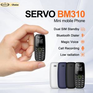 SERVO BM310 미니 휴대폰 듀얼 SIM 대기 통화 녹음 블루투스 다이얼 블랙리스트 MP3 플레이어 2G GSM 백업 소형 휴대폰
