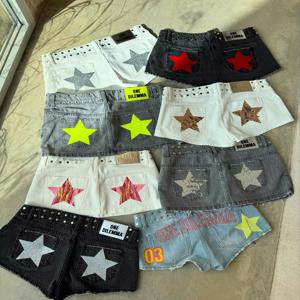 ONE DILEMMA 화이트 패션 프린팅 반바지 하라주쿠 Y2K 여성 의류 핫걸 섹시 워시드 데님 반바지 로우 웨이스트 미니 스커트