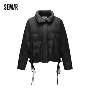 세미르 다운 재킷 여성용 겨울 레이스 트림 90% 다운 충전 방풍 오버사이즈 경량 2025 신상 달콤하고 시크한 니치 탑