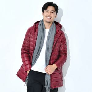 새로운 가을, 겨울 모델 플러스 사이즈 7XL8XL 남성용 얇은 다운 재킷 긴 캐주얼 루즈 블랙 화이트 오리 다운 남성용