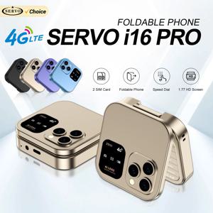 SERVO i16 Pro 4G LTE 미니 플립 휴대폰 듀얼 SIM 대기 통화 녹음 스피드 다이얼 FM 라디오 블랙리스트 소형 폴드폰