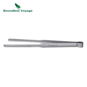 무한한 항해 티타늄 바베큐 집게 초경량 식품 클립 내열성 및 녹슬지 않는 티타늄 그릴 집게 Ti1014T