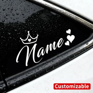 1개 맞춤형 텍스트 크라운 & 하트 자동차 스티커 셀프 접착 DIY 자동차 창문 오토바이 컵 노트북 방수 비닐 데칼