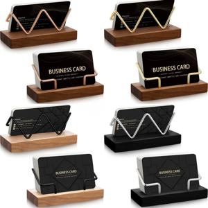 고품질 나무 명함 홀더 데스크 정리함 나무 명함 디스플레이 스탠드 엽서 홀더 브래킷 사무실 가정용
