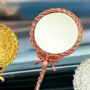 휴대용 빈티지 핸드헬드 메이크업 거울 손잡이형 원형 화장 거울 유럽 스타일 고급스러운 고대 궁정 거울 미용 도구