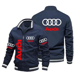 아우디 재킷 남성용 아우디 A6 A8 Q5 Q7 RS 로고 프린트 모터사이클 재킷 캐주얼 아웃도어 레이싱 바이커 재킷 가을 남성 의류 S-5XL
