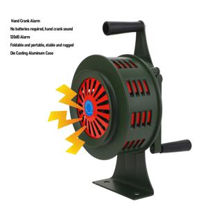 핸드 크랭크 사이렌 혼 알루미늄 합금 1 ​ 20dB 큰 소리 조절 가능한 응급 안전 수동 사이렌 (공장, 가정, 학교용)