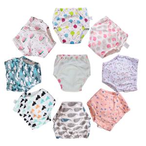 재사용 가능한 아기 훈련 바지, 세탁 가능한 어린이 천 기저귀, 속옷 교체, 유아 변기 훈련 팬티, 10 개