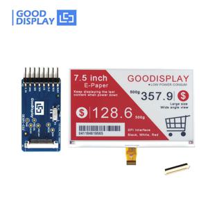 GooDisplay 7.5인치 E-Paper 디스플레이 SPI, 컬러 전자 종이 화면, EPD HAT, GDEY075Z08 어댑터 보드 포함