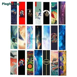 미끄럼 방지 스케이트 보드 사포 스티커, 84x23CM, 패션 패턴 더블 로커 장식, AMB140