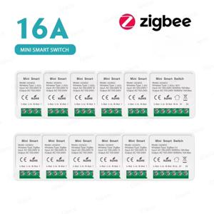 Zigbee 3.0 미니 스마트 DIY 스위치 2 웨이 1/2 채널 제어 스마트 홈 릴레이 자동화 차단기는 Tuya Alexa Google 홈과 함께 작동합니다.
