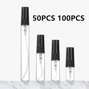 50/100PCS 2ML 3ML 5ML 10ML 블랙 휴대용 유리 향수 병 빈 리필 용 병 화장품 병 샘플 얇은 유리 병
