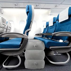 여행용 휴대용 1개입 에어 발받침 쿠션, 높이 조절 가능한 3단계 발받침대, 다리 쿠션