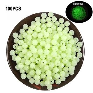 발광 비즈 낚시용 스페이스 비즈 4mm 5mm 6mm 100개/봉지 루어 라이트 발광 플로트 볼 야외 낚시 용품