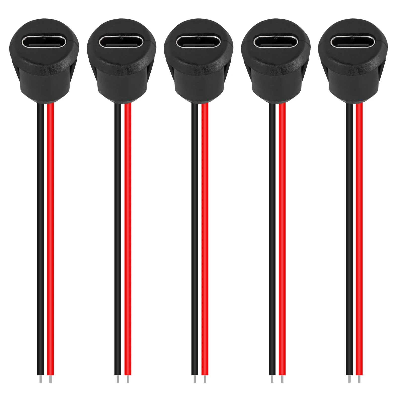 5PCS 2Pin USB 커넥터 유형-C 여성 소켓으로 방수 고속 충전 잭 충전 포트 USB-C 충전기 플러그 소켓